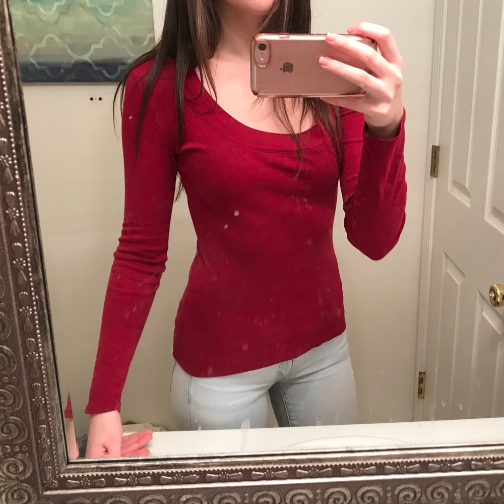 Red plain shirt